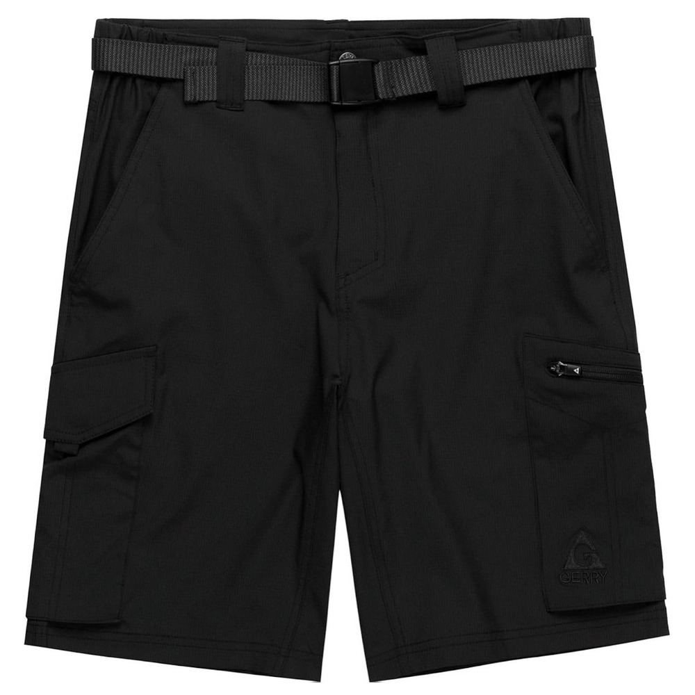Gerry Mens Black Vertical Water Shorts Cargo Hiking Belted Gorpcore Hike 36 NEW